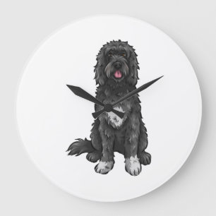 Relógio Grande Cão de Água Português Arte de Cachorro Fofo