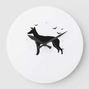 Relógio Grande Cão de Ibiza � Silhueta da Lua de Halloween Classe