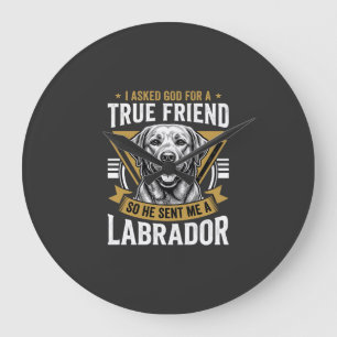 Relógio Grande Cão Labrador Amigo Verdadeiro
