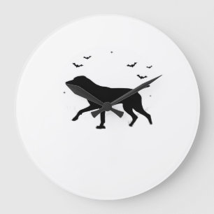 Relógio Grande Cão Pointer de Cabelo Curto Alemão Lua de Hallowee