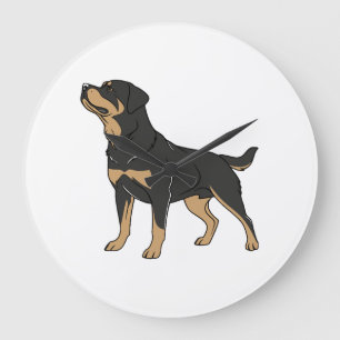 Relógio Grande Cão Rottweiler, Cão Rottweiler em Pé
