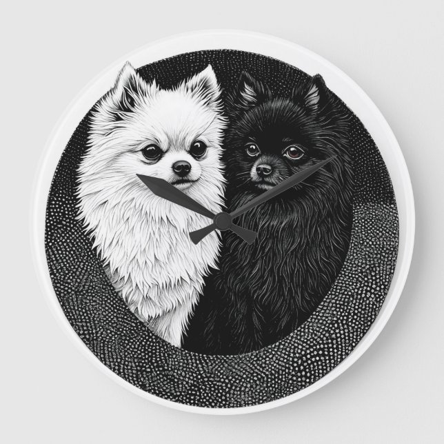 Relógio Grande cão spitz japonês (Frente)