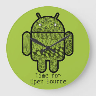 Relógio Grande Caráter do Doodle de Paisley para o robô de