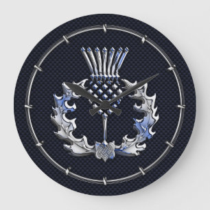 Relógio Grande Cardo do Scottish da prata do impressão da fibra