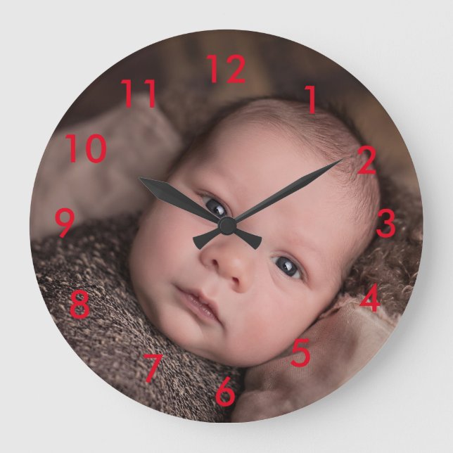Relógio Grande Carregue sua própria foto Acrylic Wall Clock (Frente)