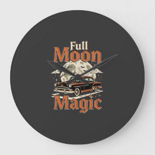 Relógio Grande Carro Antigo Mágico Lua Cheia Halloween