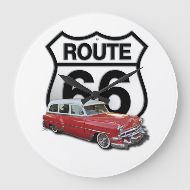 Relógio Grande Carro Clássico da Rota 66 (Frente)