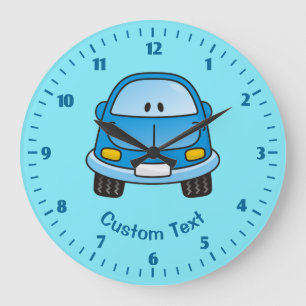 Relógio Grande Carro de desenho azul