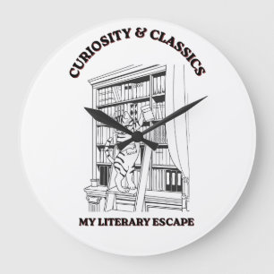 Relógio Grande Cartaz de Arte Estética de Bibliotecária Gata