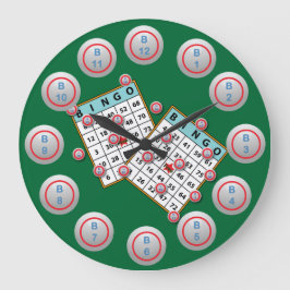 Relógio Grande Cartões de bingo e bolas
