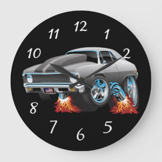 Relógio Grande Cartoon Clássico Americano Muscle Car Hot Rod