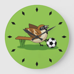 Relógio Grande Cartoon Gelado Jogando Futebol
