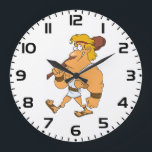 Relógio Grande Cartoon Hercules Greek Mythology Hero with Club<br><div class="desc">Keep time with a decorative touch using this custom wall clock. Featuring a high-impact plexiglass face and a silent clock mechanism, this timepiece is as functional as it is beautiful. The lightweight design makes it easy to hang in any room, from the kitchen and office to a nursery or living...</div>