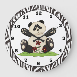 Relógio Grande Cartoon Panda Bear clock