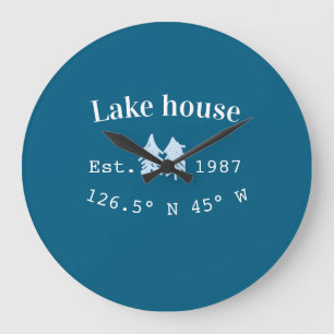 Relógio Grande Casa de lago ets. Data ano coordenadas personaliza