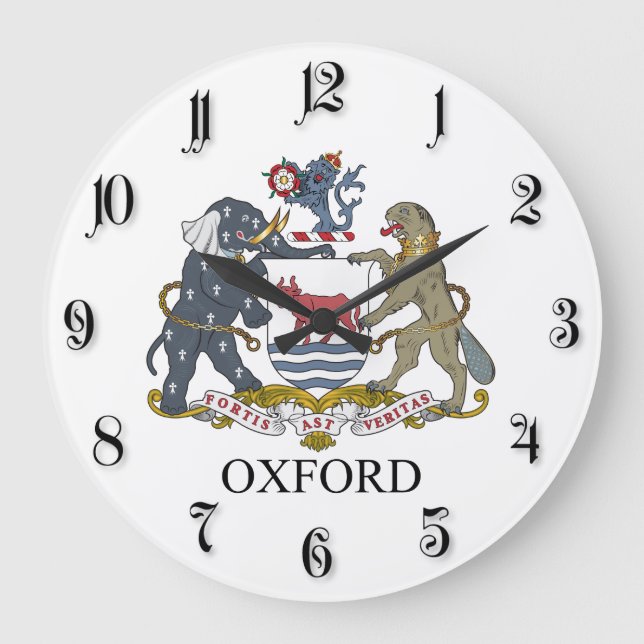 Relógio Grande Casaco de armas de Oxford (Frente)
