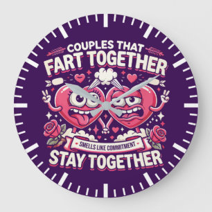 Relógio Grande Casais Que Se Juntam Fiquem Juntos - Engraçados