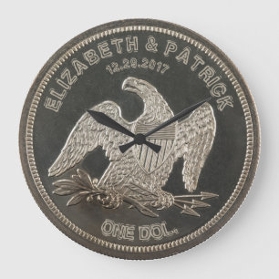 Relógio Grande Casamento Ou Aniversário De 1865 Dólares De Prata