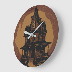 Relógio Grande Castelo de Halloween Mansão Assombrada Assustadora
