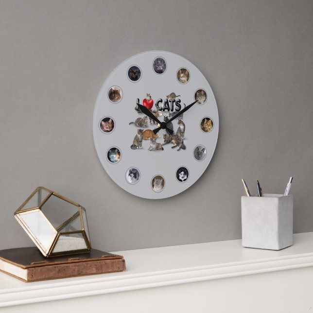 Relógio Grande Cats Clock 😻 (Escritório)