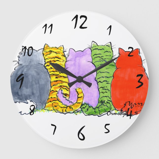 Relógio Grande Cats Wall Clock (Frente)