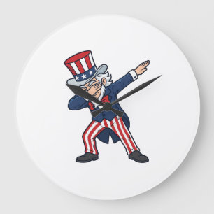 Relógio Grande Cavalheiro Patriótico Dabbing Design Vetorial Vint
