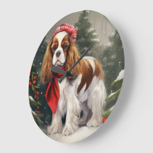 Relógio Grande Cavalier King Charles Spaniel Dog Natal
