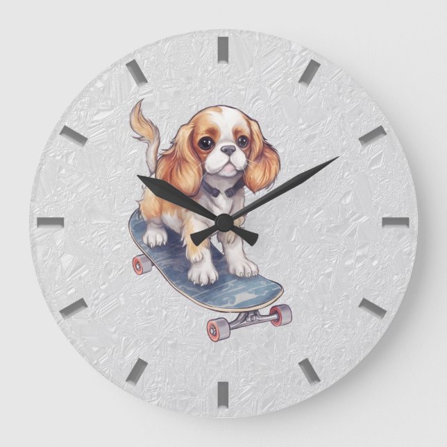 Relógio Grande Cavalier King Charles Spaniel Wall Clock (Frente)