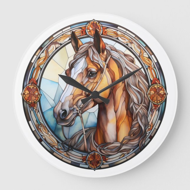 Relógio Grande cavalo de vidro (Frente)