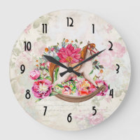 Cavalo do brinquedo do vintage com buquê da