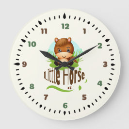 Relógio Grande Cavalo pequeno bonito