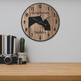 Relógio Grande Cavalos Adoram 4 Barnwood Personalizável Estimulad
