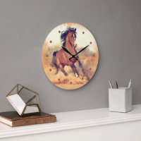 Cavalos Mustang Selvagens Estampam Aquarela