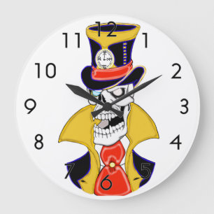 Relógio Grande Caveira Vampiro Steampunk