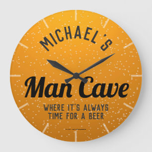 Relógio Grande Caverna personalizada do homem da cerveja escura