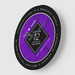 Relógio Grande Celebração do Aniversário de Casamento da 12 da