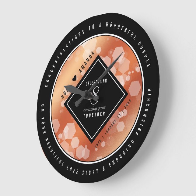 Relógio Grande Celebração do aniversário de casamento de Bronze E (Ângulo)