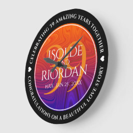 Relógio Grande Celebração Elegante de 39 Anos de Casamento de Ága