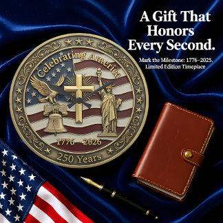 Relógio Grande Celebrating America 250 Years Patriotic