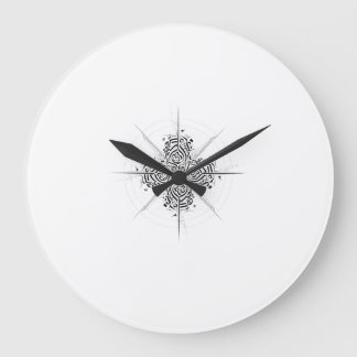 Relógio Grande Celestial Calligraphy Mandala - Premium Wall Clock