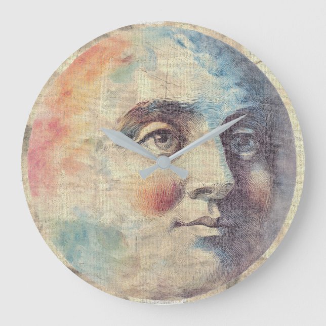 Relógio Grande Celestial Vintage - Homem na Lua (Frente)