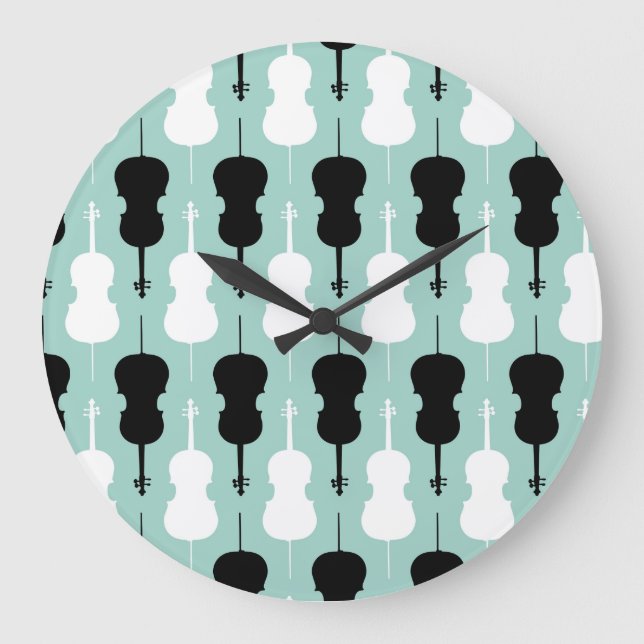 Relógio Grande Cello Pattern - Teal (Frente)