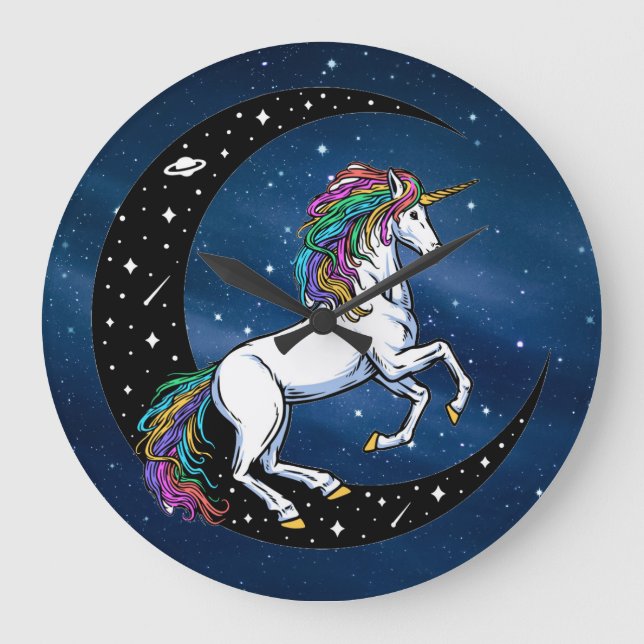 Relógio Grande Celtic Rainbow Unicorn (Frente)