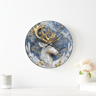 Relógio Grande Cena Festiva Reindeer Wonderland