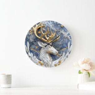 Relógio Grande Cena Festiva Reindeer Wonderland