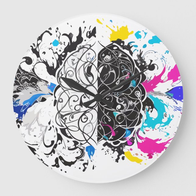 Relógio Grande Cérebro Esquerdo vs. Cérebro Direto Trabalho de ar (Frente)