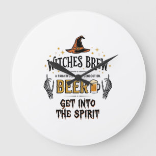 Relógio Grande Cerveja de Halloween Hocus Pocus Engraçado Vintage