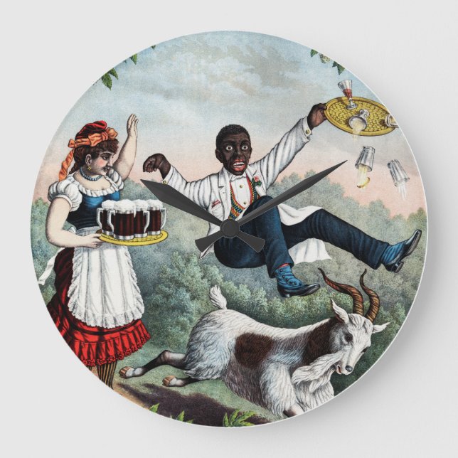 Relógio Grande Cerveja preta forte, poster conservado em estoque (Frente)