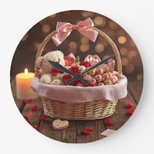 Cesta Romântica de Rosa Teddy Decoração de Dia dos