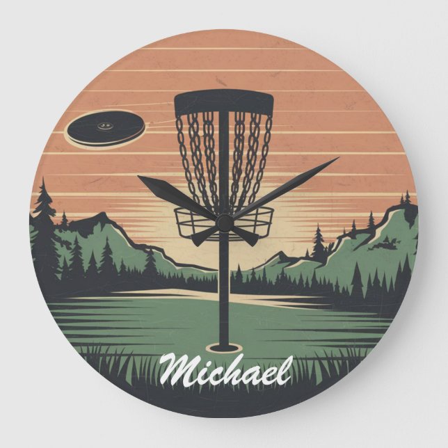 Relógio Grande Cesto de Golfe de Disco Frisbee Personalizado (Frente)